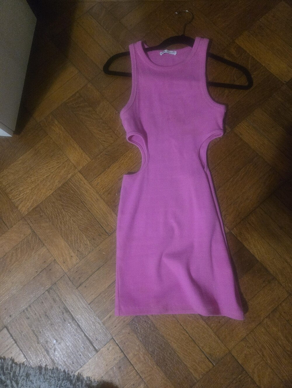 Zara Hot Pink Sleeveless Cutout Mini Dress By ZARA